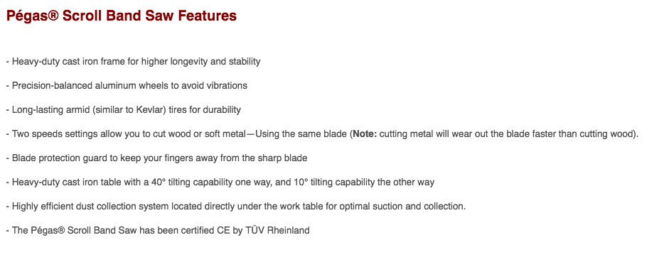 The Pégas® Scroll Band Saw - Image 2